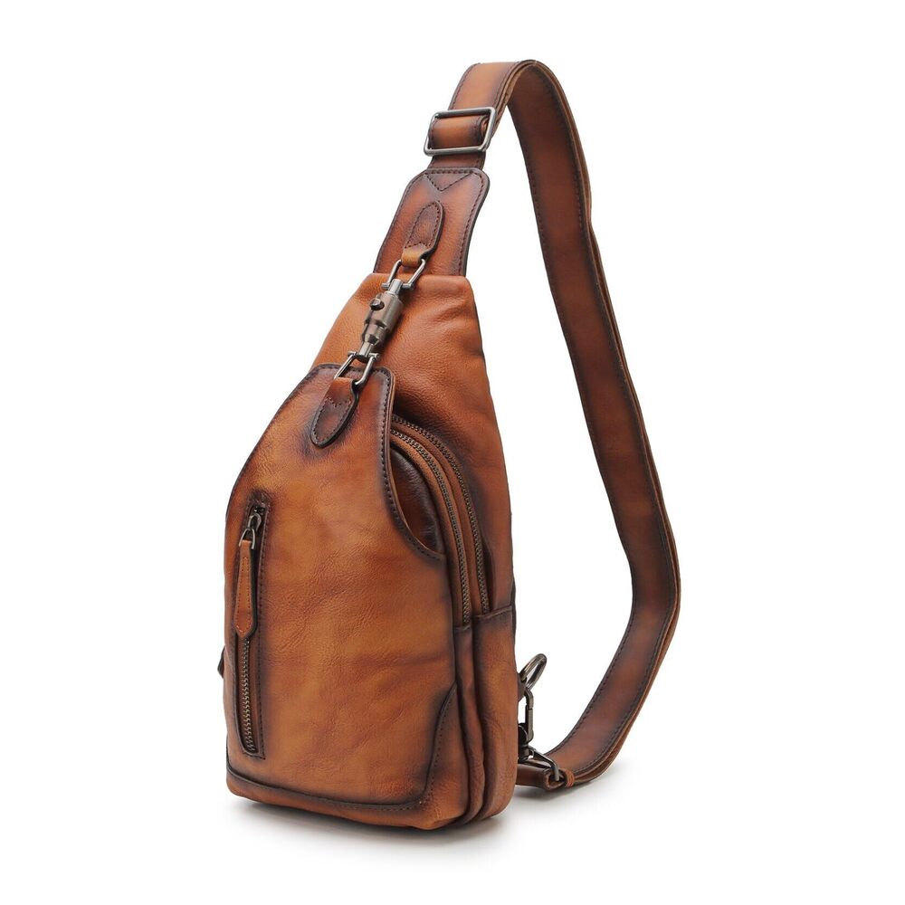 9364 Leather Sling Bag and Chest Pack Purse Crossbody Shoulder Bag Sling